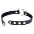 Master Series Stoute Kat - halsband met kattenkop ring (zwart)