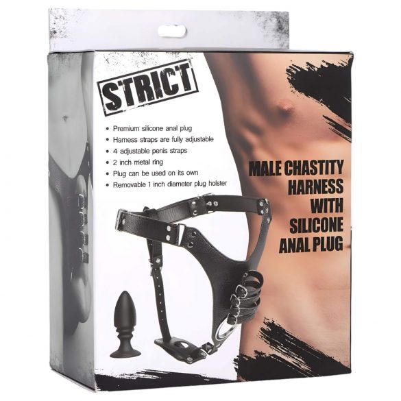 Strict - mannencuisaint met anale dildo (zwart)