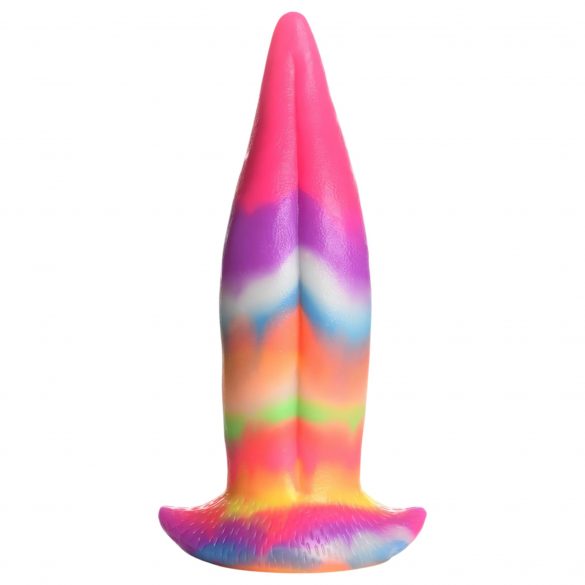 Creature Cocks Tong - oplichtende siliconen dildo - 21cm (regenboog)