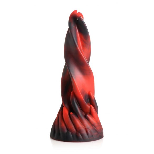 Creature Cocks Hell Kiss - gedraaide siliconen dildo - 19cm (rood)