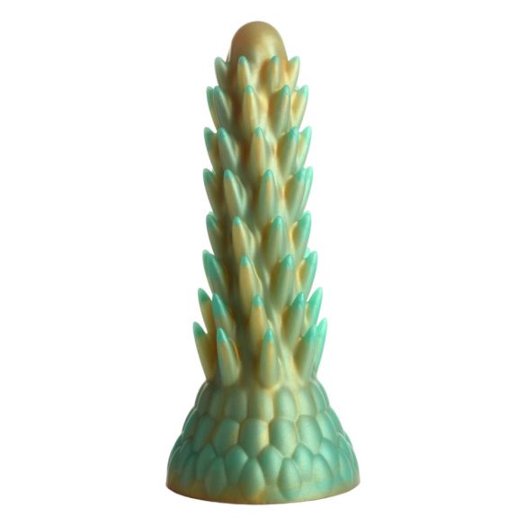 Criatuur Kokken Stegosaurus - gestekkelde siliconen dildo - 20cm (groen)