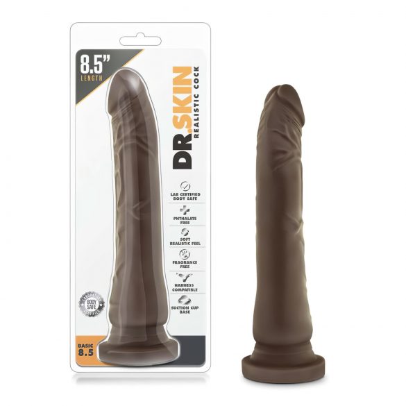 Dr. Skin 8.5 - Godemichet réaliste ventouse - brun (20,5 cm)