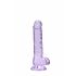 REALROCK - doorzichtige realistische dildo - paars (17cm)