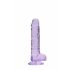 REALROCK - doorzichtige realistische dildo - paars (17cm)