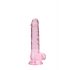 REALROCK - transparante realistische dildo - roze (17cm)