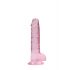 REALROCK - transparante realistische dildo - roze (17cm)