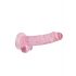 REALROCK - transparante realistische dildo - roze (17cm)