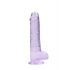 REALROCK - doorzichtige realistische dildo - paars (19cm)