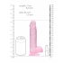 REALROCK - doorzichtige realistisch dildo - roze (19cm)