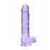 REALROCK - doorzichtige realistische dildo - paars (22cm)