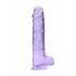 REALROCK - doorzichtige realistische dildo - paars (22cm)