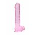 REALROCK - transparante realistische dildo - roze (22cm)