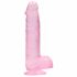 REALROCK - doorzichtige realistische dildo - roze (15cm)