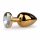 Easytoys Metal No.1 - goud anal plug met witte steen (2,5 cm)