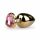 Easytoys Metaal nr. 8 - anale dildo met hartvormige voet - goud-roze (3,5 cm)