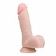 Easytoys - zuignap dildo met testikels (17,5 cm) - natuur