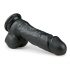 Easytoys - zuignap dildo met ballen (17,5 cm) - zwart