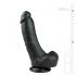 Easytoys - zuignap dildo met ballen (20cm) - zwart