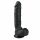 Easytoys - zuignap dildo met ballen (22.5 cm) - zwart