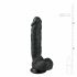 Easytoys - zuignap dildo met ballen (22.5 cm) - zwart