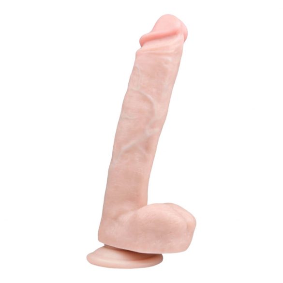 Easytoys - Grote zuignap dildo met ballen (26,5 cm) - naturel