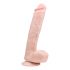 Easytoys - Grote zuignap dildo met ballen (26,5 cm) - naturel