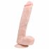 Easytoys - Grote zuignap dildo met ballen (26,5 cm) - naturel