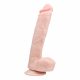 Easytoys - Grote zuignap dildo met ballen (26,5 cm) - naturel