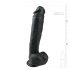 Easytoys - grote dildo met zuignap en testikels (26,5 cm) - zwart