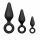 Easytoys - set van 3 anale dildo's met handgreepring (zwart)