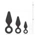 Easytoys - set van 3 anale dildo's met handgreepring (zwart)