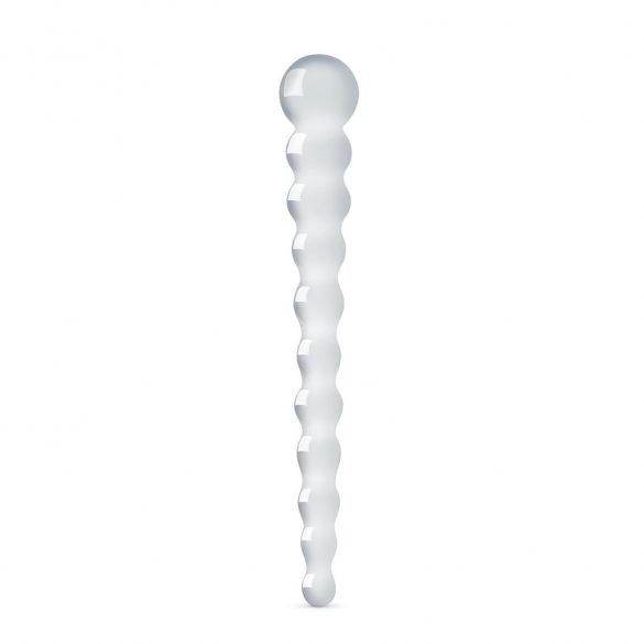 Gildo Glass No. 20 - doorzichtige glazen dildo met parels