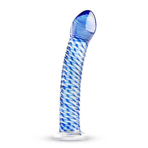 Gildo Glas No. 5 - spiraal dildo (doorzichtig-blauw)