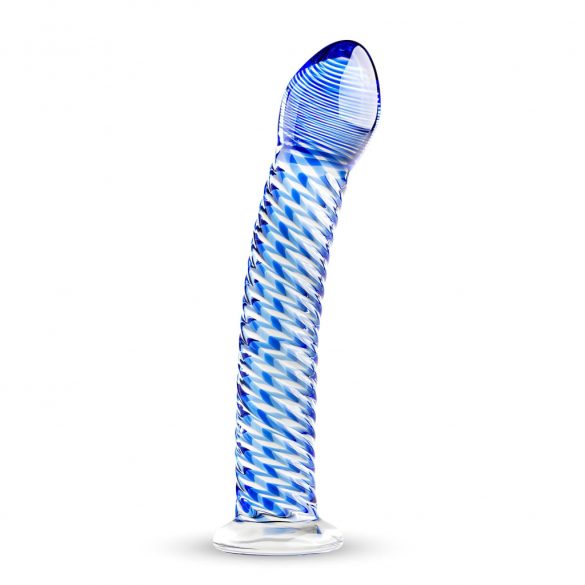 Gildo Glas No. 5 - spiraal dildo (doorzichtig-blauw)