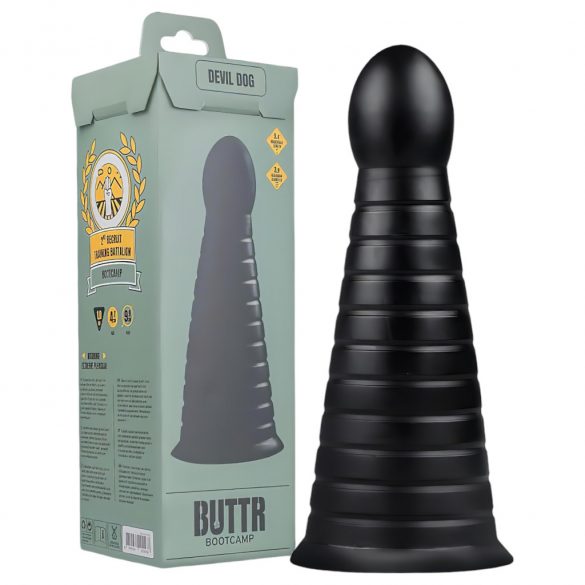 BUTTR Duivel Hond - zuignap dildo (zwart)