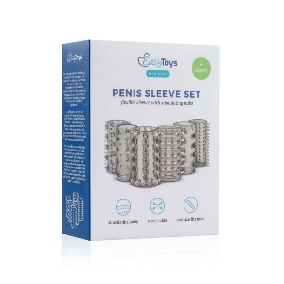 Easytoys Penis Sleeve - penismandje set - rook (6 st.)