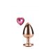 Gleaming Love - aluminium anale dildo met hartvormige steen (roze goud)