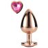 Gleaming Love - aluminium buttplug met hartvormige steen (rosegoud)