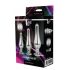 Glanzende Liefde - anale top dildo set - zilver (3-delig)