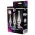 Glanzende Liefde - anale top dildo set - zilver (3-delig)