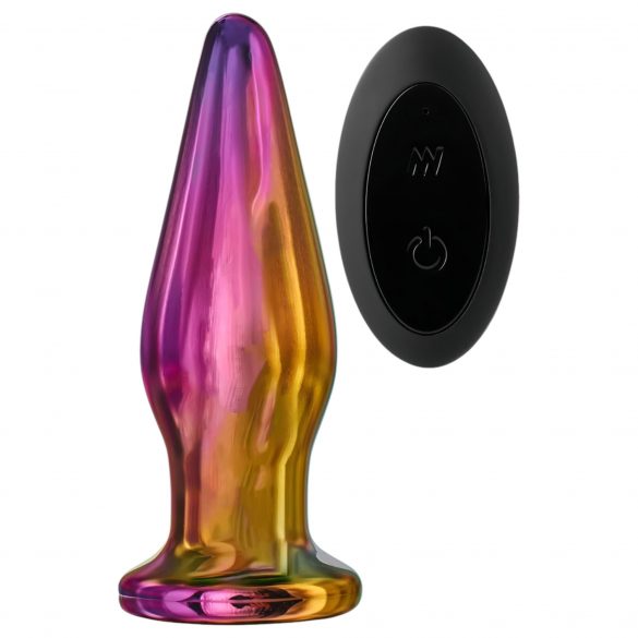 Glamour Glas - puntige, radio, glazen anale vibrator (kleurrijk)