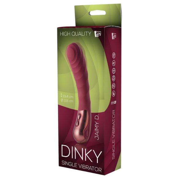 Dinky Jaimy D. Enkel - oplaadbare, geribbelde G-spot vibrator (bordeaux)