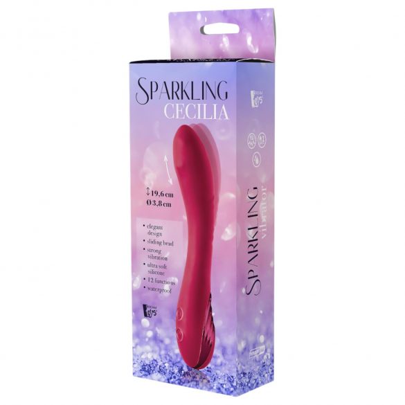 Sprankelende Cecilia - oplaadbare bewegende G-punt vibrator (rood)