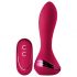 vonkelende Isabella - oplaadbare, radiogestuurde opblaasbare anale vibrator (rood)