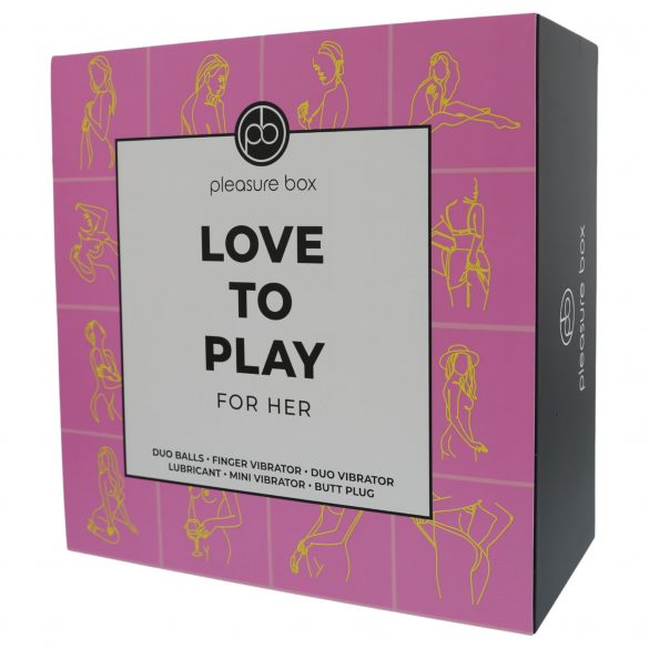 Pleasure Box Liefhebben om te Spelen - vibrator set - 6-delig (roze-paars)