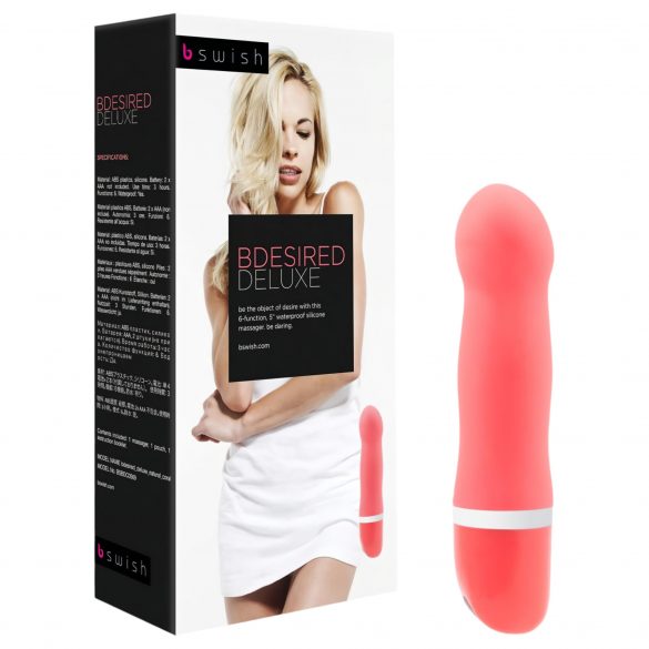 B SWISH Bdesired Deluxe - staafvibrator met opvallende kop (koraal)