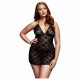 BACI Plus Size - halternek babydoll - zwart (XL-XXL)