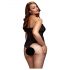 /BACI Plus Size - halternek, doorzichtige body - zwart (XL-XXL)