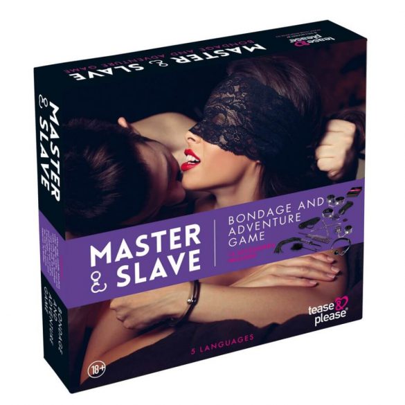 Master & Slave - bondageset (paars-zwart)