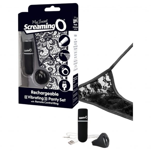 Screaming O MySecret - draadloze oplaadbare vibrerende string - zwart (S-L)